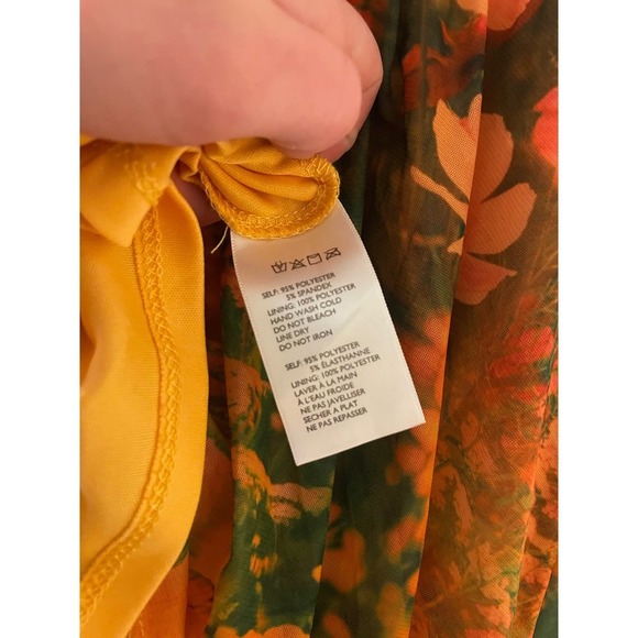 Urban Outfitters Women's Audrey Mesh Mini Dress‎ In Orange Floral Size Small - Picture 6 of 9